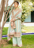 Korean silk with detailed embellishments embroidery on the neckline and sleeves By raniazara