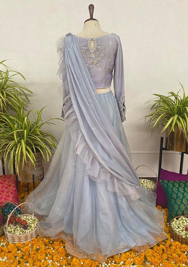 FREYA with Lehenga and Draped Dupatta raniazarastudio